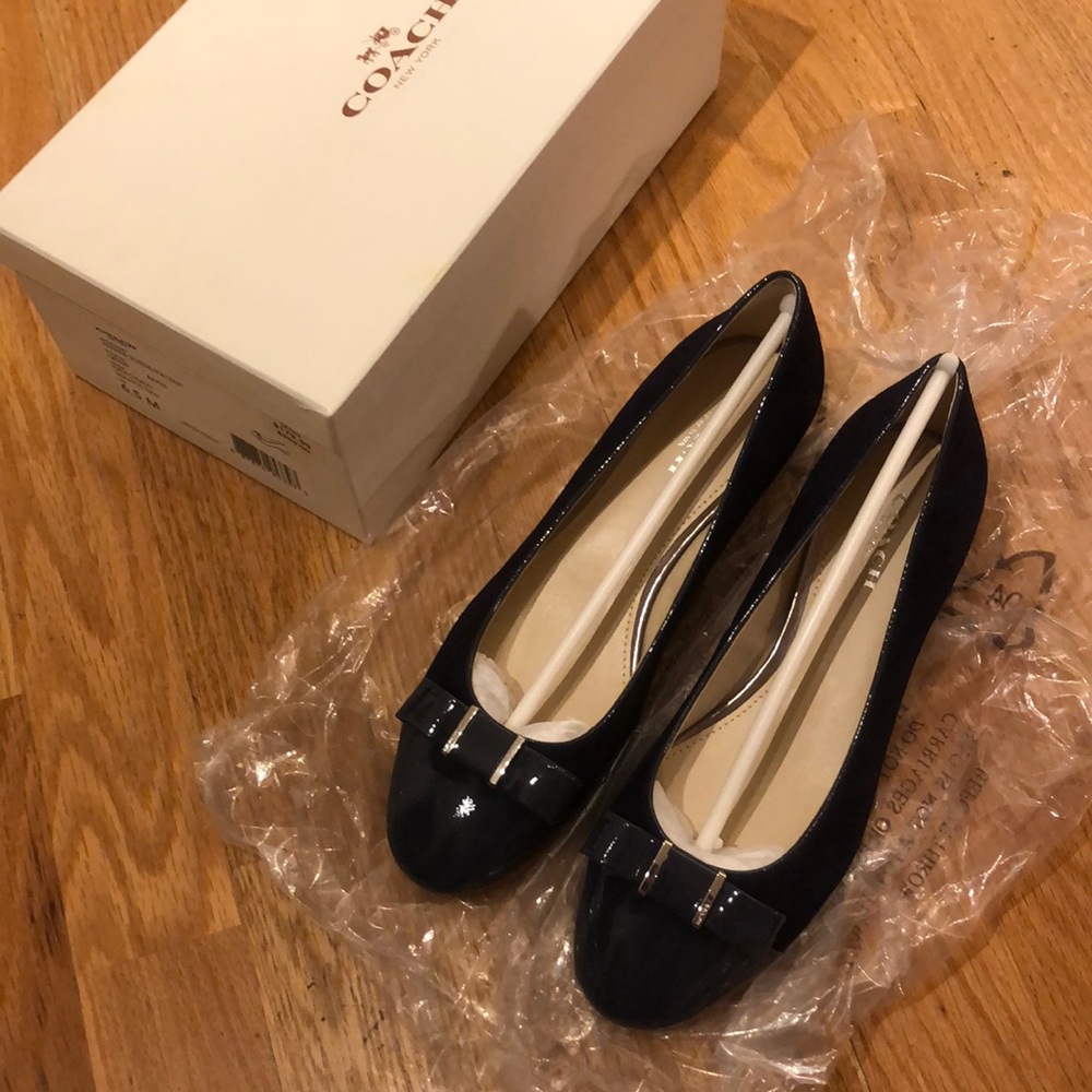 Coach NWT navy ballerina